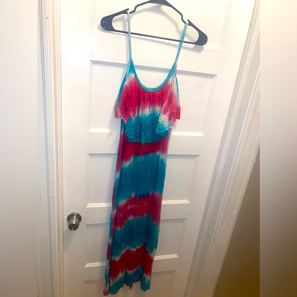 Pink blue white dress size medium